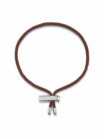 Nialaya Men's String Bracelet Men's Brown String Bracelet with Adjustable Silver Lock Men's Brown String Bracelet with Adjustable Silver Lock MST_083